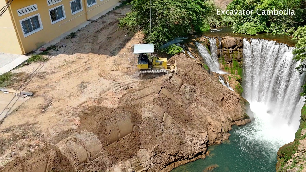 Hello ! Bulldozer And Team Work Dump Trucks 5Ton Unloading Sand filling Up - Dozer Pushing Sand