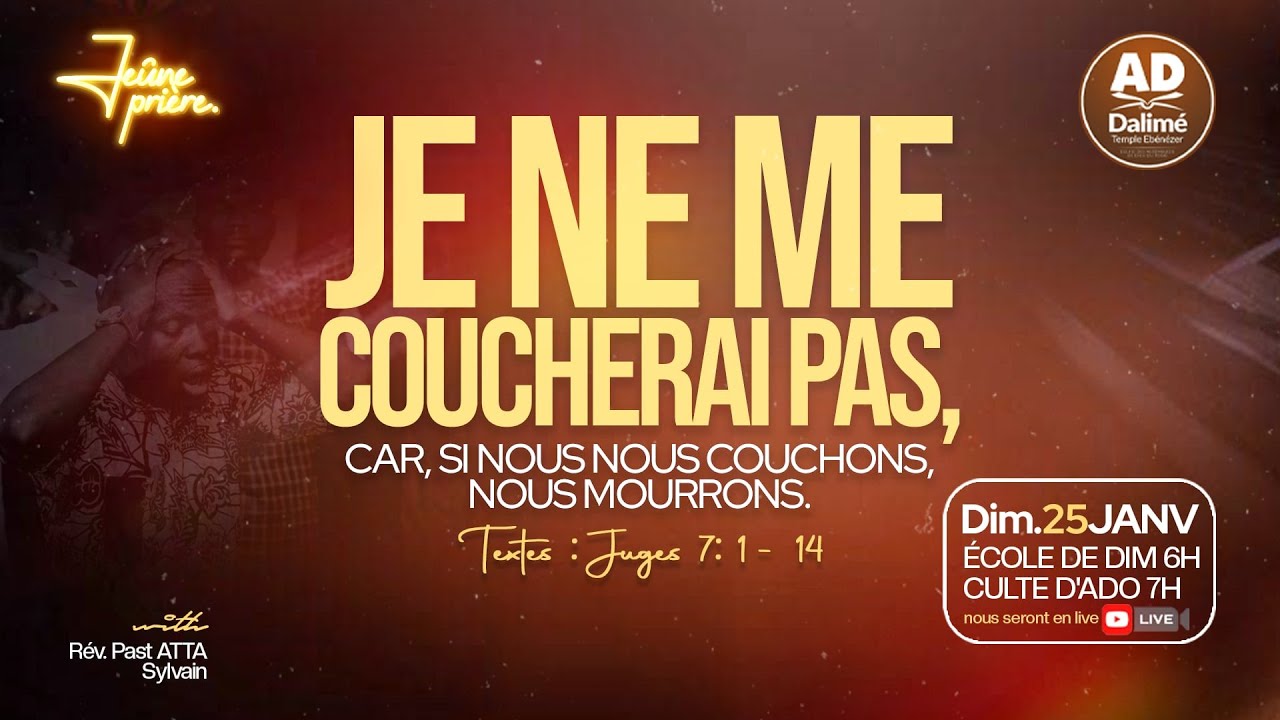 CULTE DIMANCHE 25 JANVIER 2026