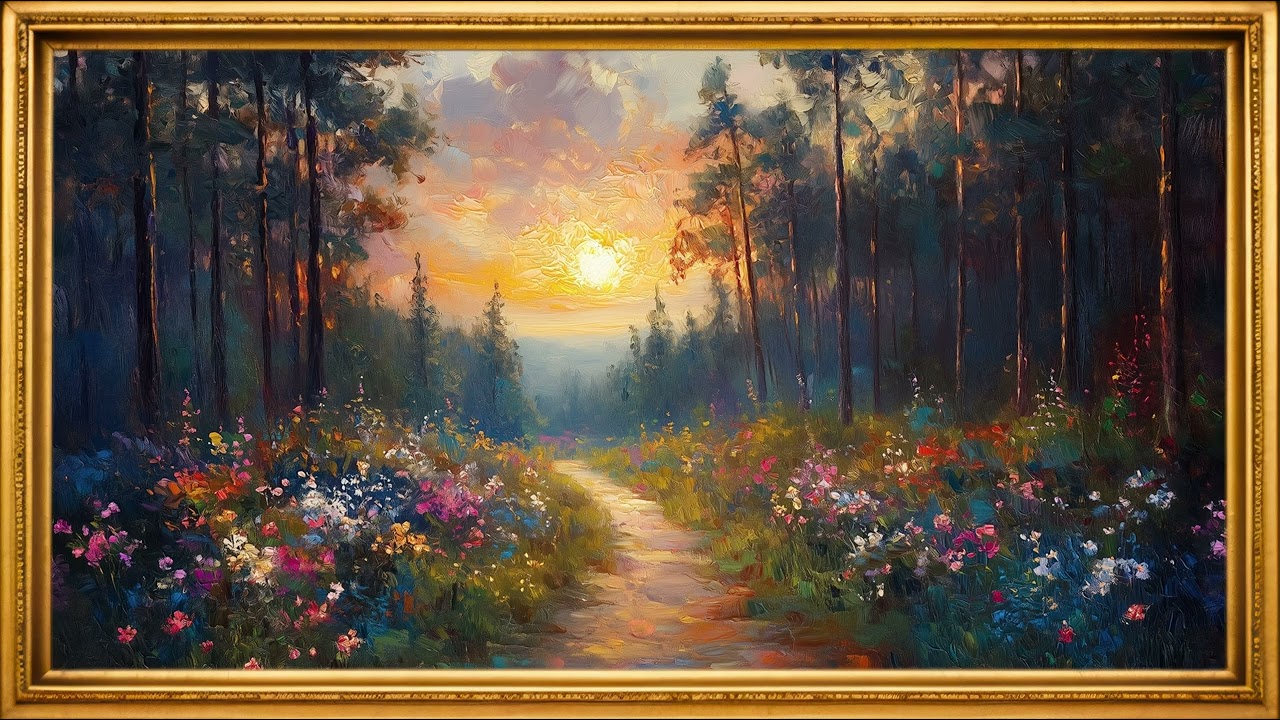 A Symphony of Sunlight and Wildflowers  | 4K Frame TV Screensaver | Vintage Frame | No Sound