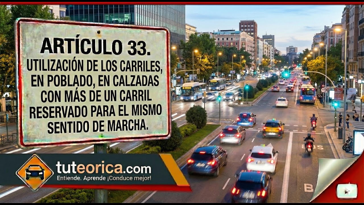 🏙️ “Artículo 33 RGC explicado: Cómo usar correctamente los carriles en ciudad”
