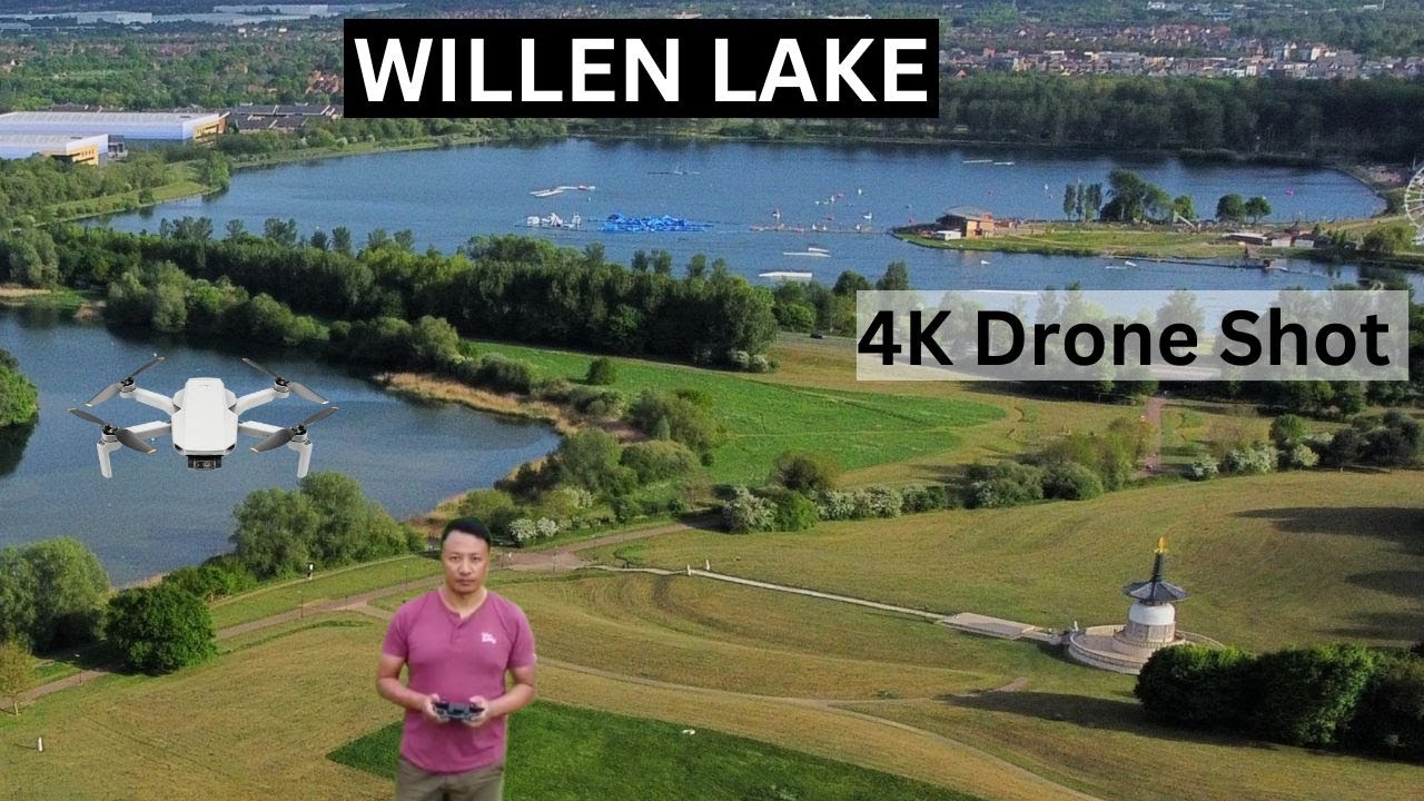 Willen Lake  Milton Keynes - BUDDHIST PEACE PAGODA l 4K Drone Shot