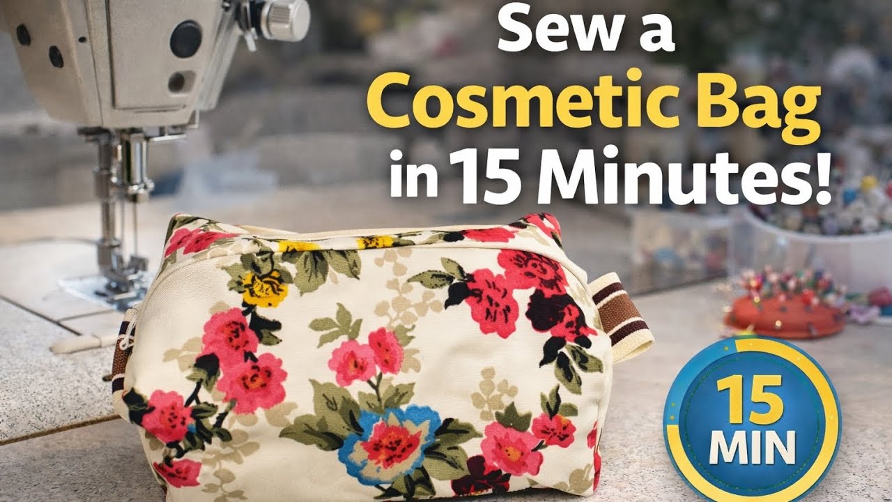How to sew a cosmetic bag in 15 minutes 