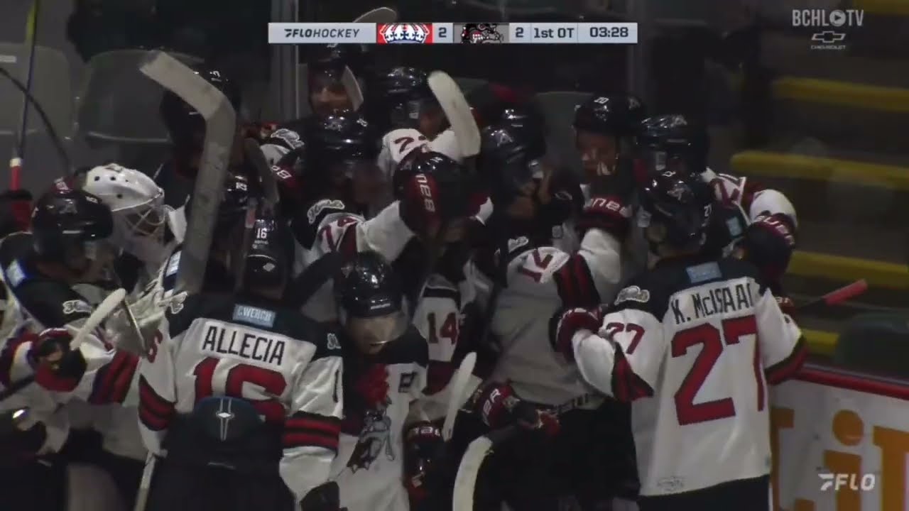 Alberni Valley Bulldogs 3 Prince George Spruce Kings 2 in overtime