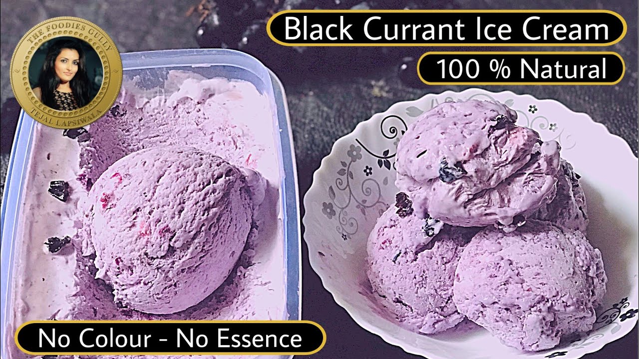 Black Currant Ice Cream Recipe | 2 litres Ice Cream from 1/2 litre Milk | Black Grapes Ice Cream