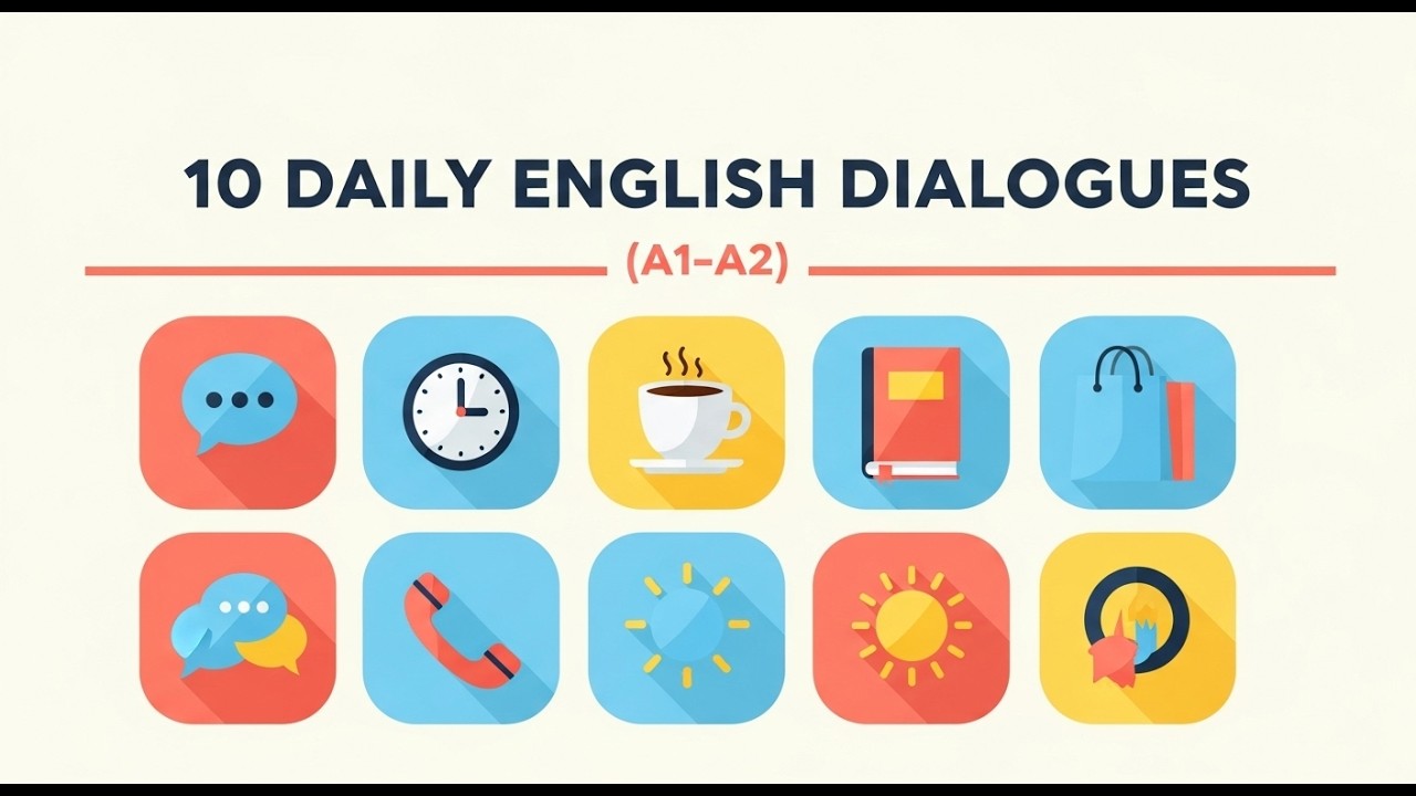 10 English Dialogues You’ll Use Every Day(A1–A2) LearnEnglish Through Dialogues #englishforbeginners