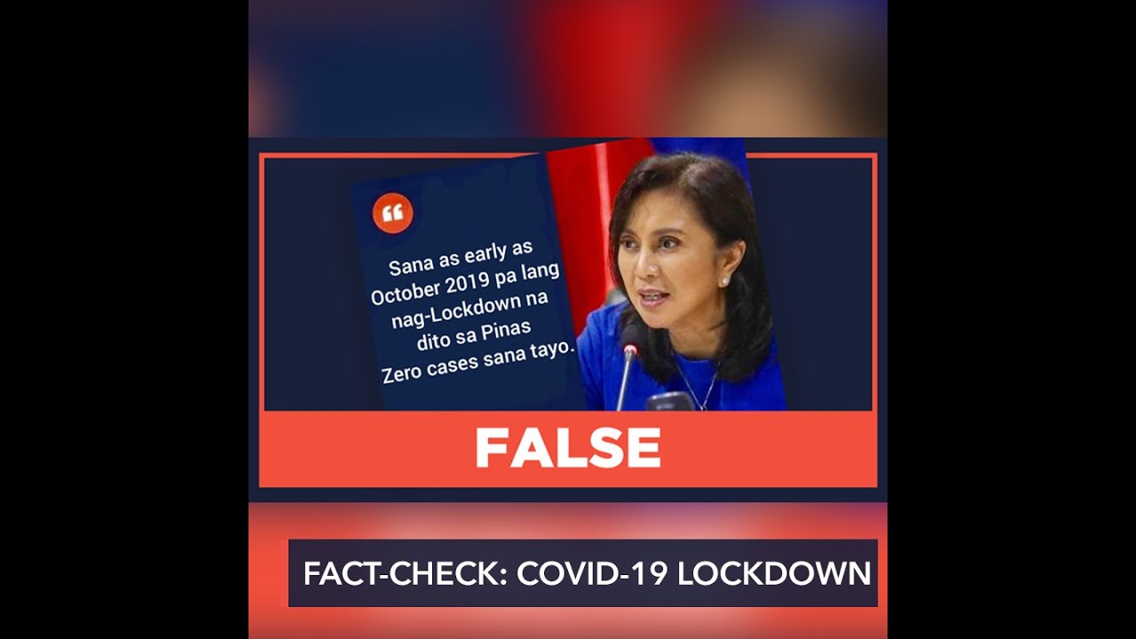 FALSE: Robredo 'says' lockdown should have started October 2019