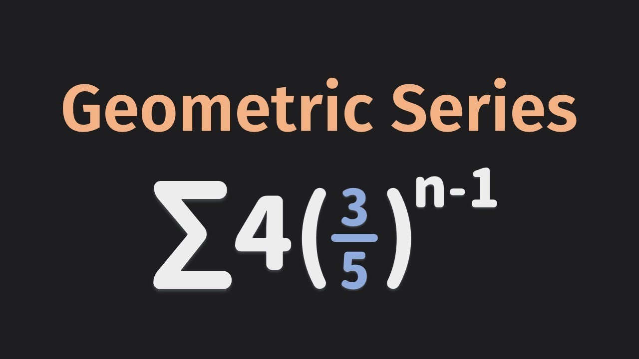 Geometric Series Test and Finding the Sum - Typical Example | Series | Calculus | Glass of Numbers