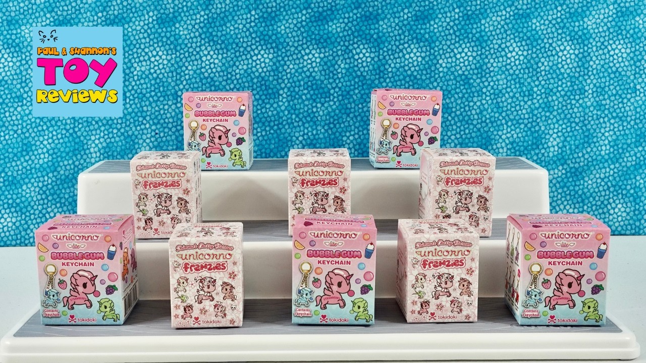 Распаковка слепых коробок Unicorno: брелоки Bubblegum и серия Frenzies Cherry Blossom от Tokidoki