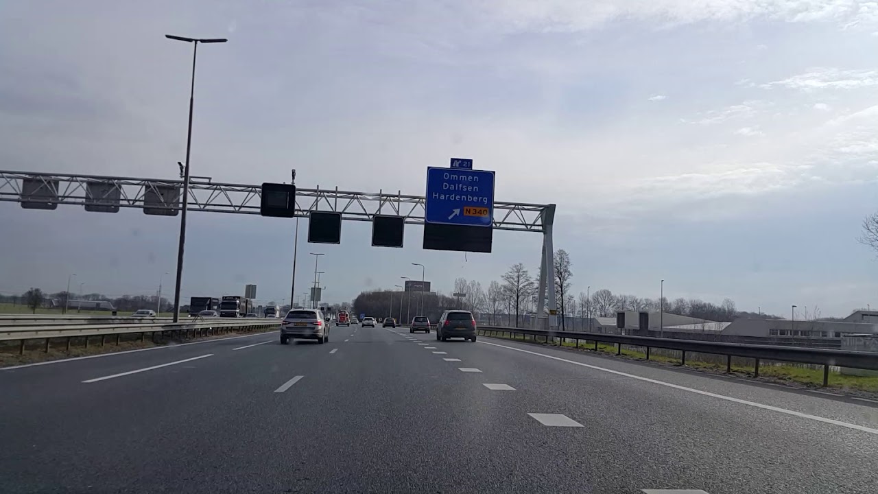 Wegvideo Zwolle: A28 Knooppunt Hattemerbroek 》Knooppunt Lankhorst》Knooppunt Hoogeveen《.