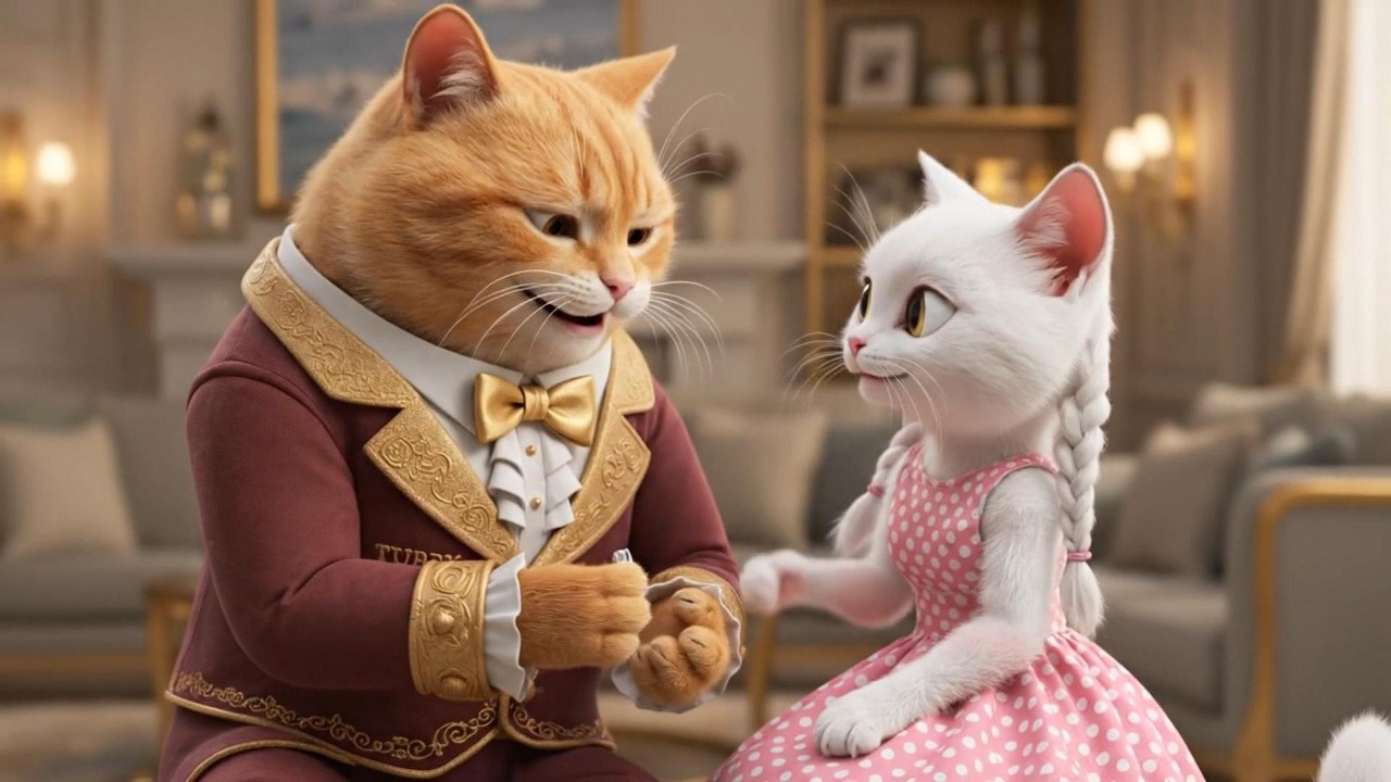 Cat Cartoon: Chubby Cat's Dream Wedding Full of Love