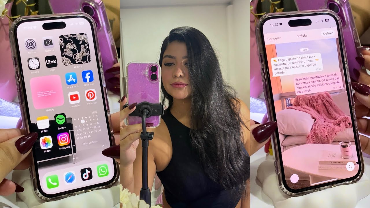 Organizando meu iPhone 16 pink 💗✨