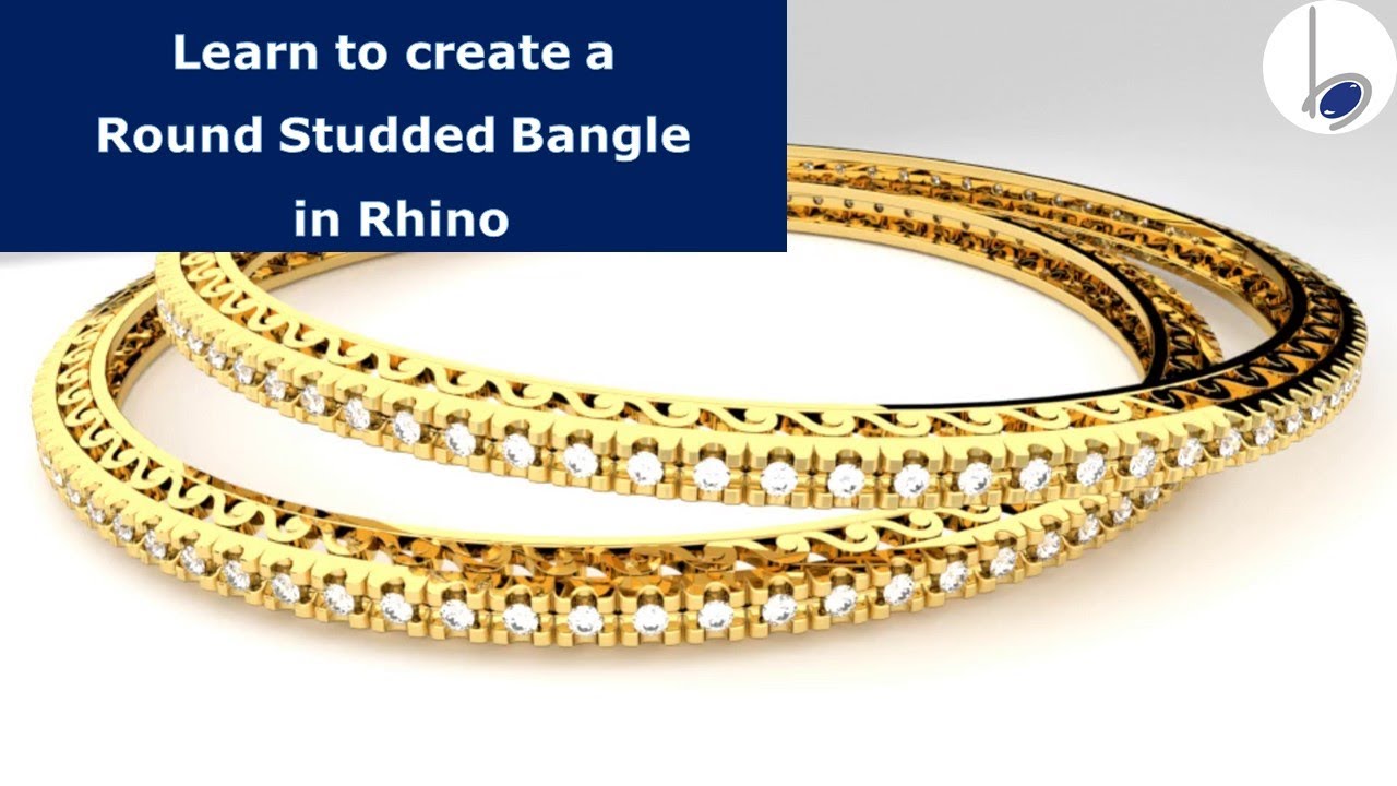 Round Studded Bangle using Rhino (in Hindi)