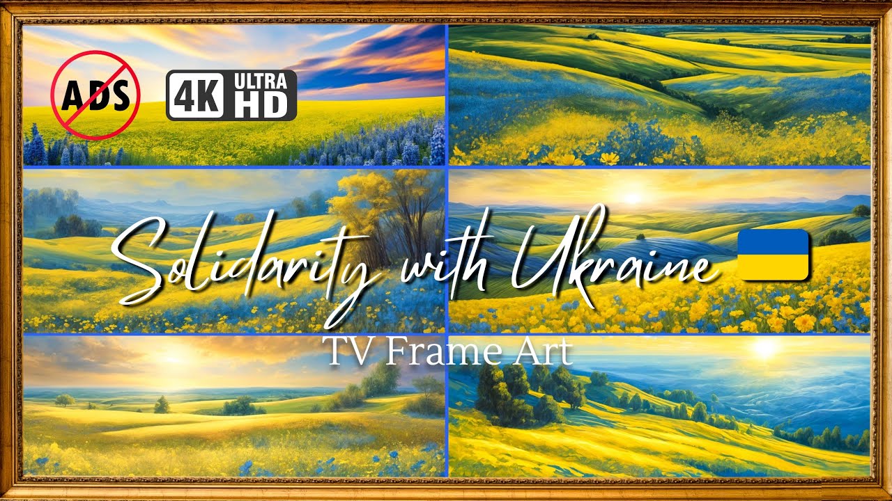 Standing in Unity 🇺🇦 Ukraine Peace Fields Landscapes | Blue & Yellow Ambience TV Frame Art 4k NO ADS