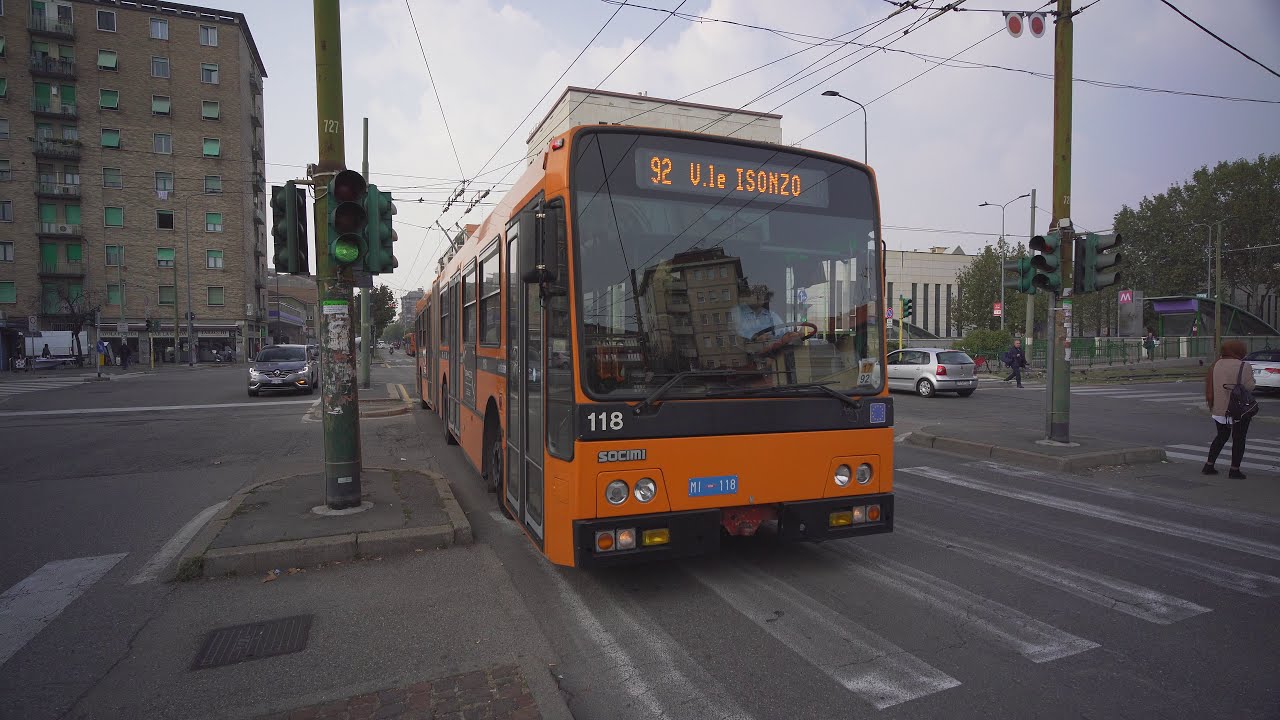 Italy, Milan, trolleybus 92 ride from Zara to Caiazzo M2