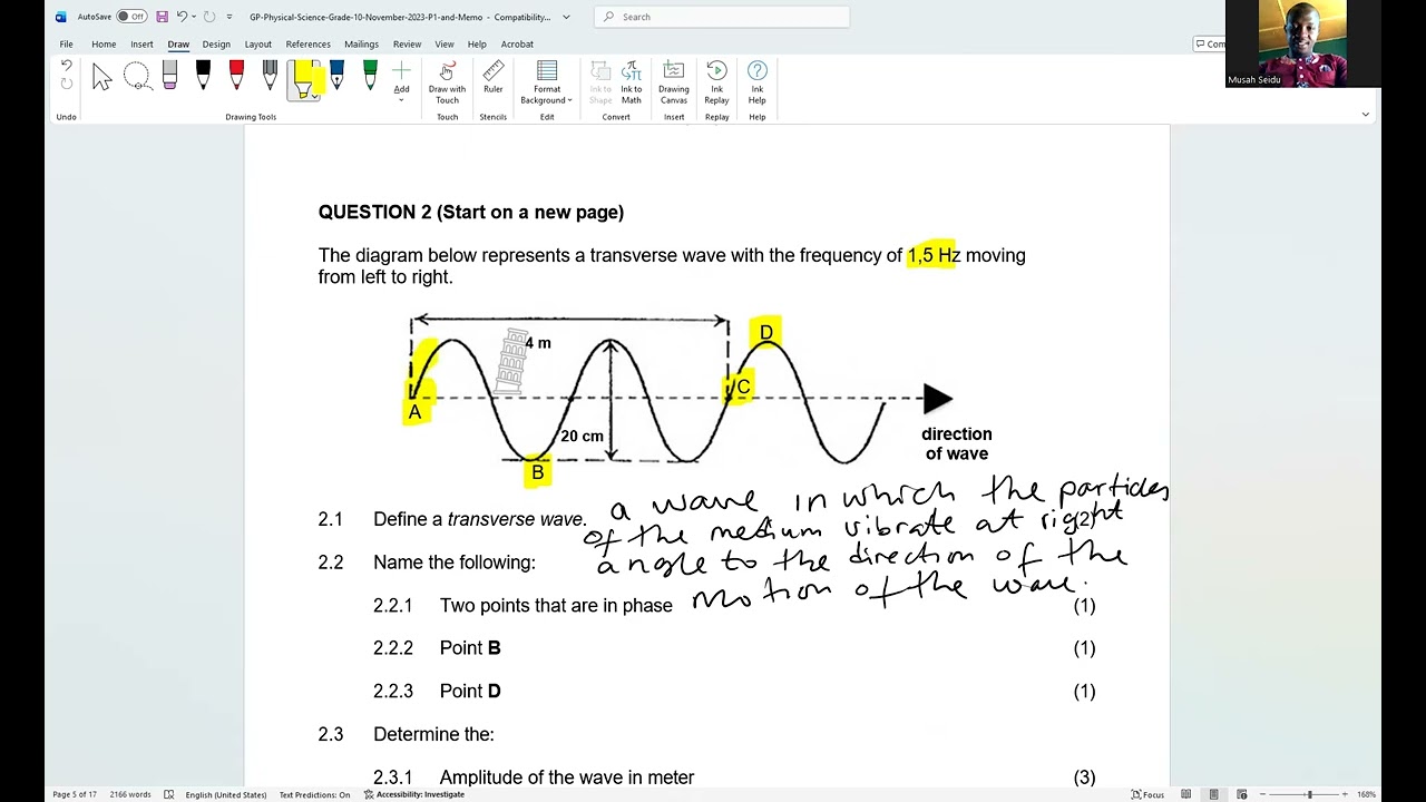 grade 10 physical Science Gauteng November 2023 paper 1 part 1