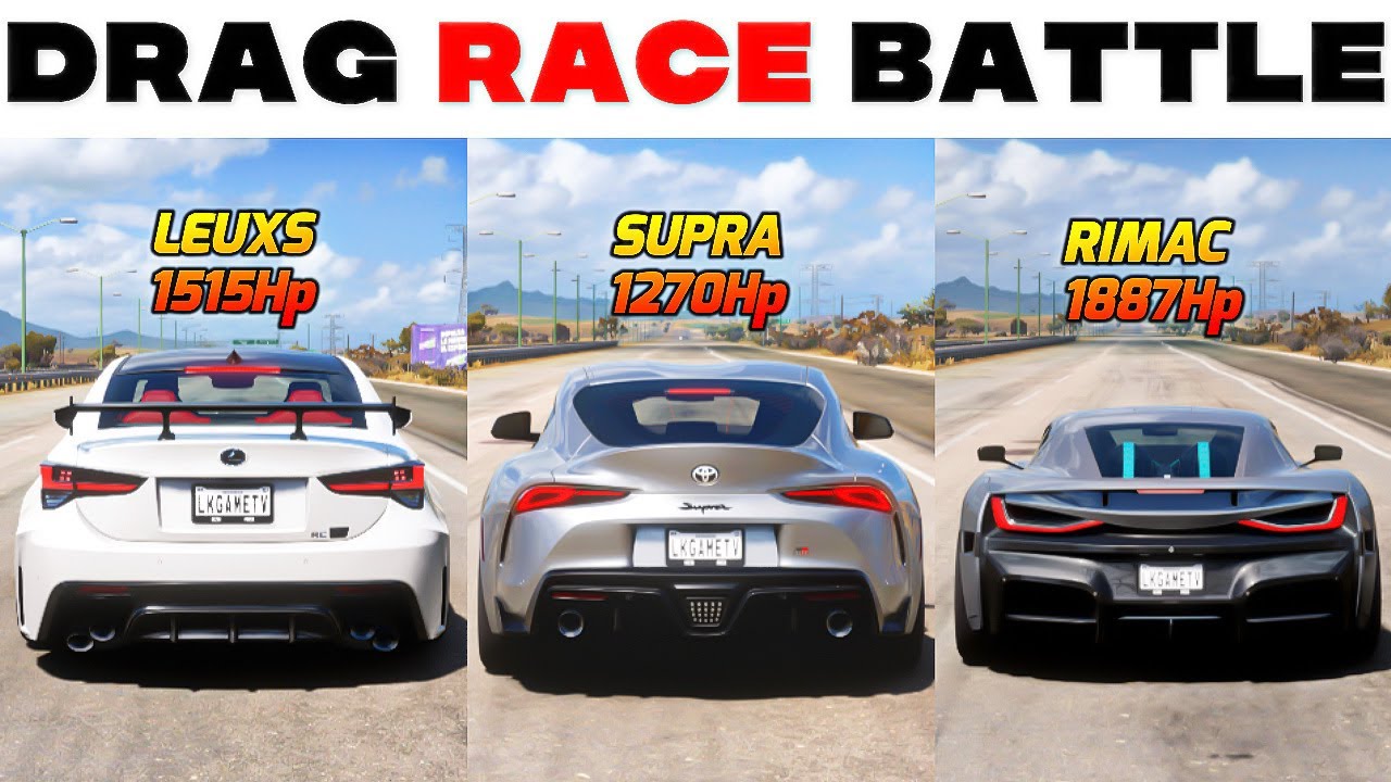 FH5 Dragrace - Rimac. C. Two Vs Toyota Supra GR Vs Lexus RCF Track Edition