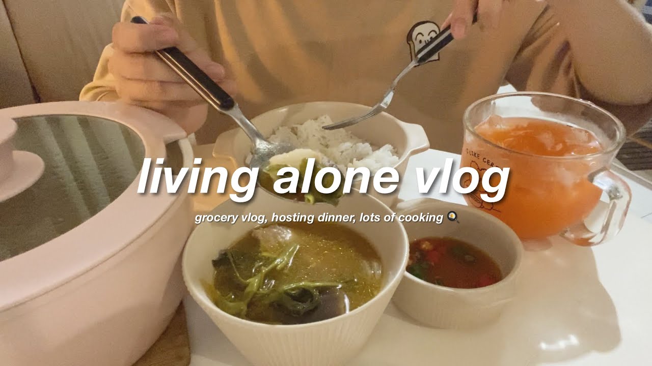 grocery vlog 🥦 living alone, hosting dinner, lots of cooking 🍳
