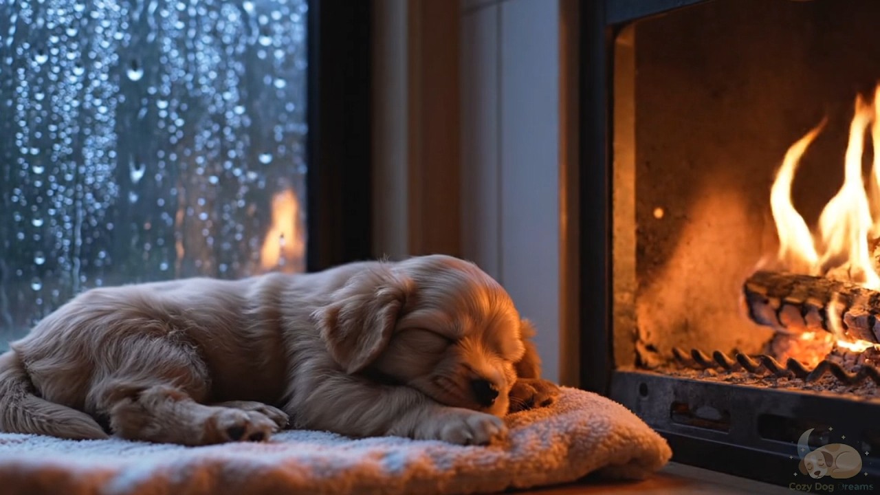 LIVE 🐶 Peaceful Dog Sleep | Rainy Night with Calm Music