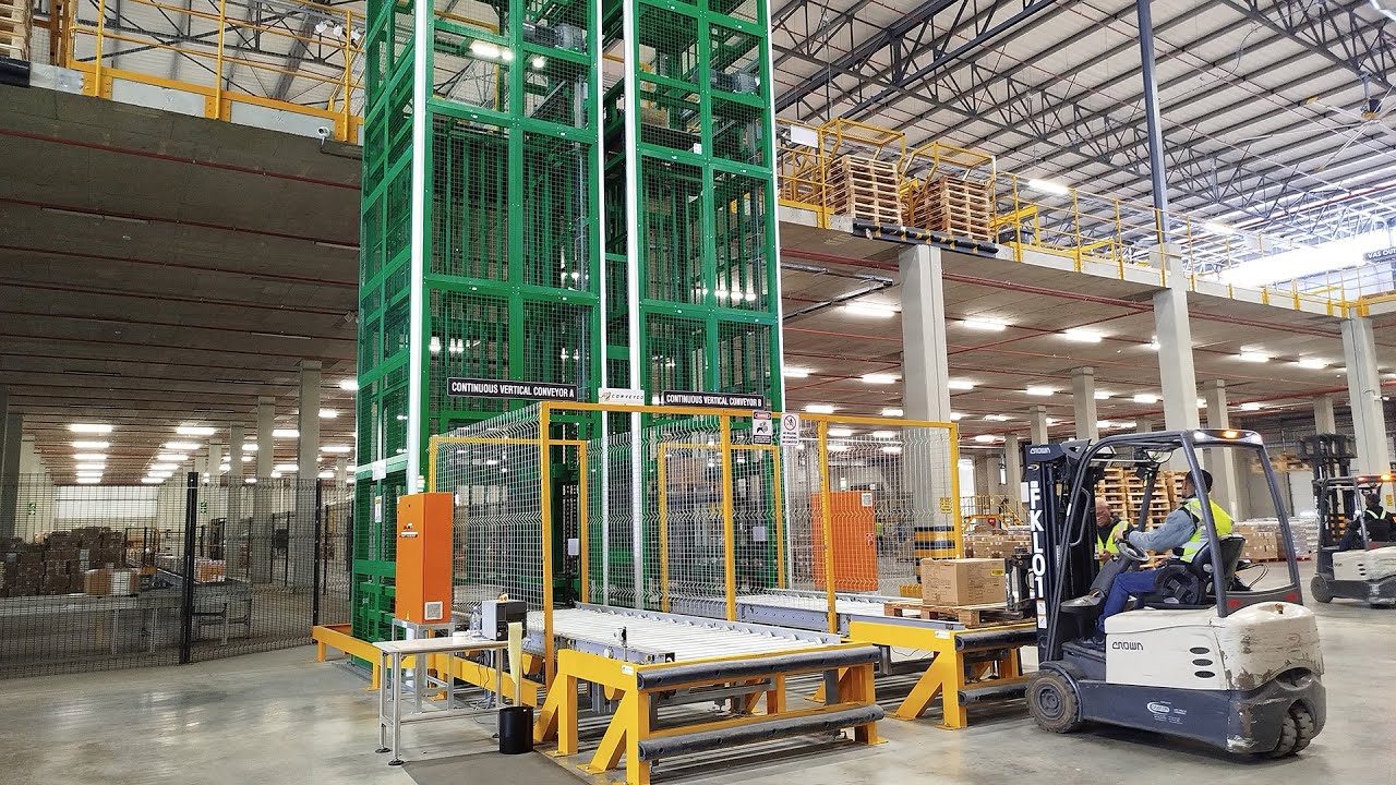 Continuous Vertical Lifting Pallet Conveyor