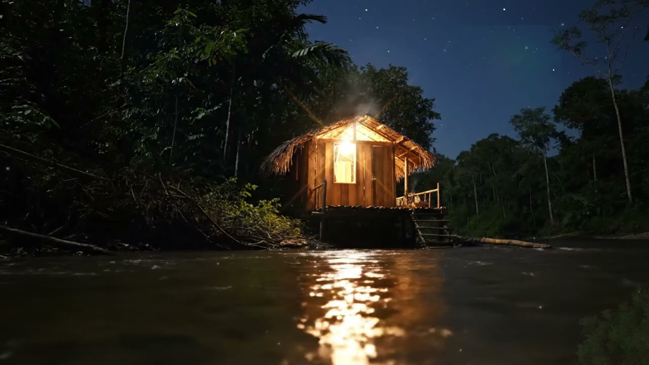 Calm Your Mind 🌙 Night Forest River & Soft Piano  Perfect Relaxing Ambience