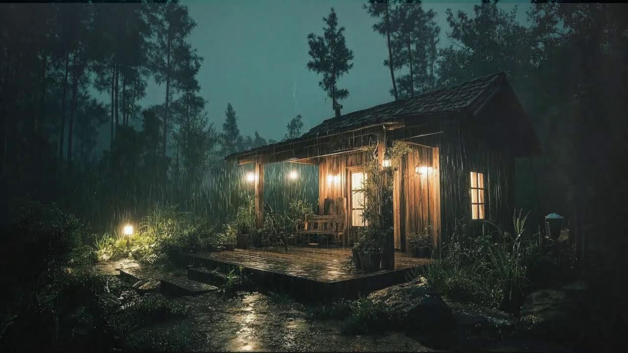 Rain Sounds For Sleeping - Instant Deep Sleep Tonight | Calming Night Thunderstorm | Peaceful Night