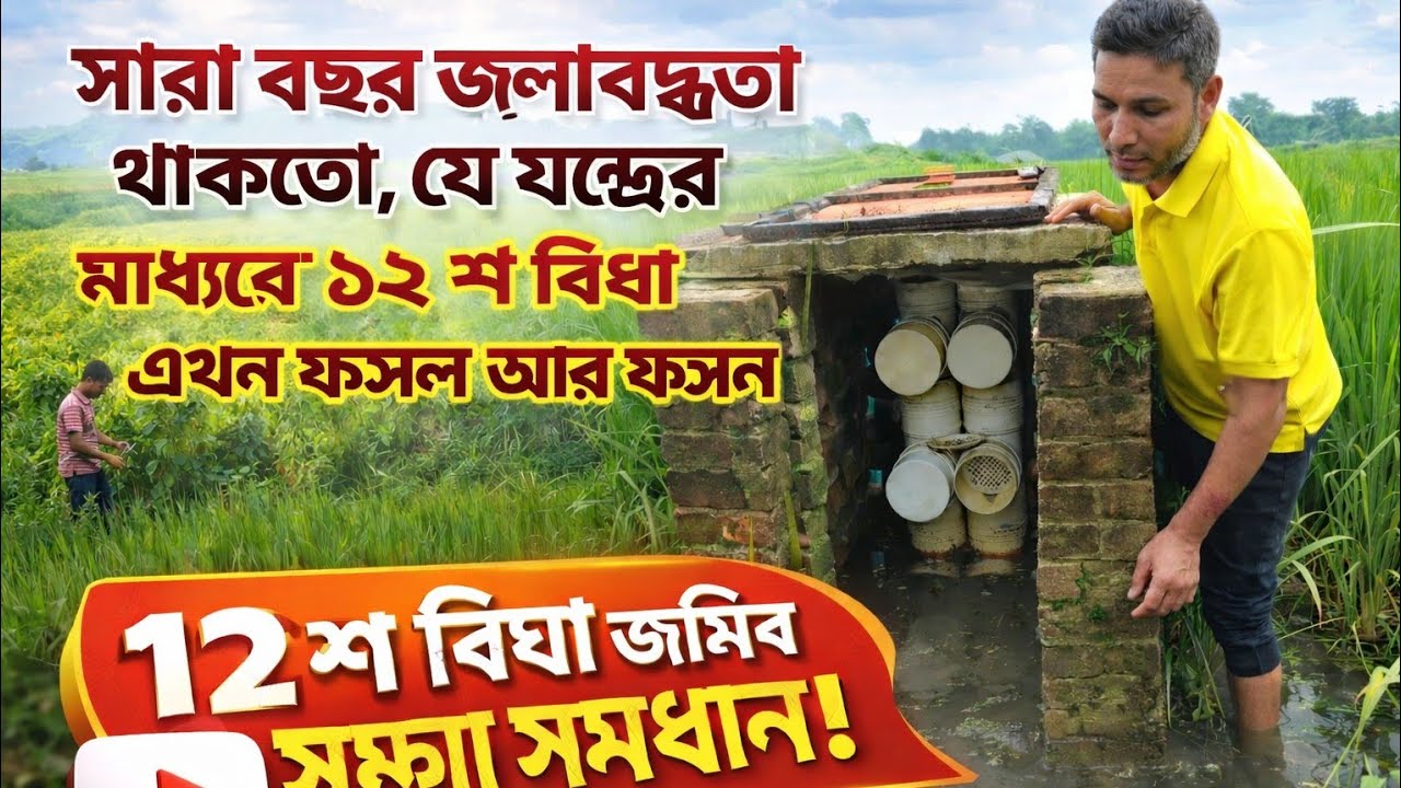 সারা বছর জলাবদ্ধতা থাকতো, যে যন্ত্রের মাধ্যমে ১২ শ বিঘায় ফসলে রূপান্তর করলেন আজাদুর #agriculture 