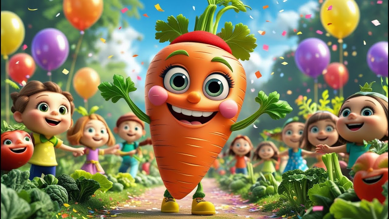 🎵 Morcovel cel Amuzant &ndash; Cantece pentru Copii - Desene Animate 🥕😄🌈