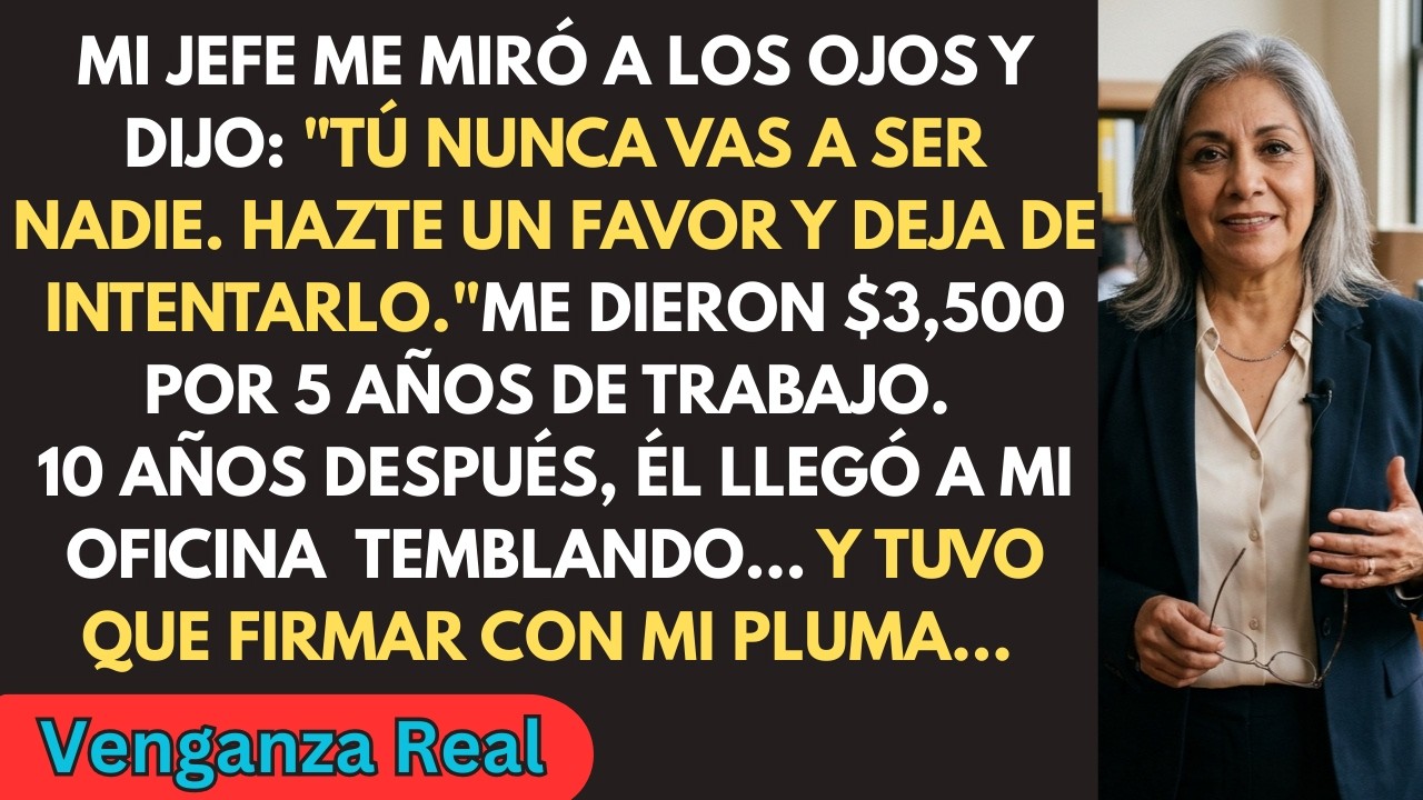 Mi jefe me dijo: ‘Tú nunca vas a ser nadie.’ 10 años después pidió firmar en MI oficina.