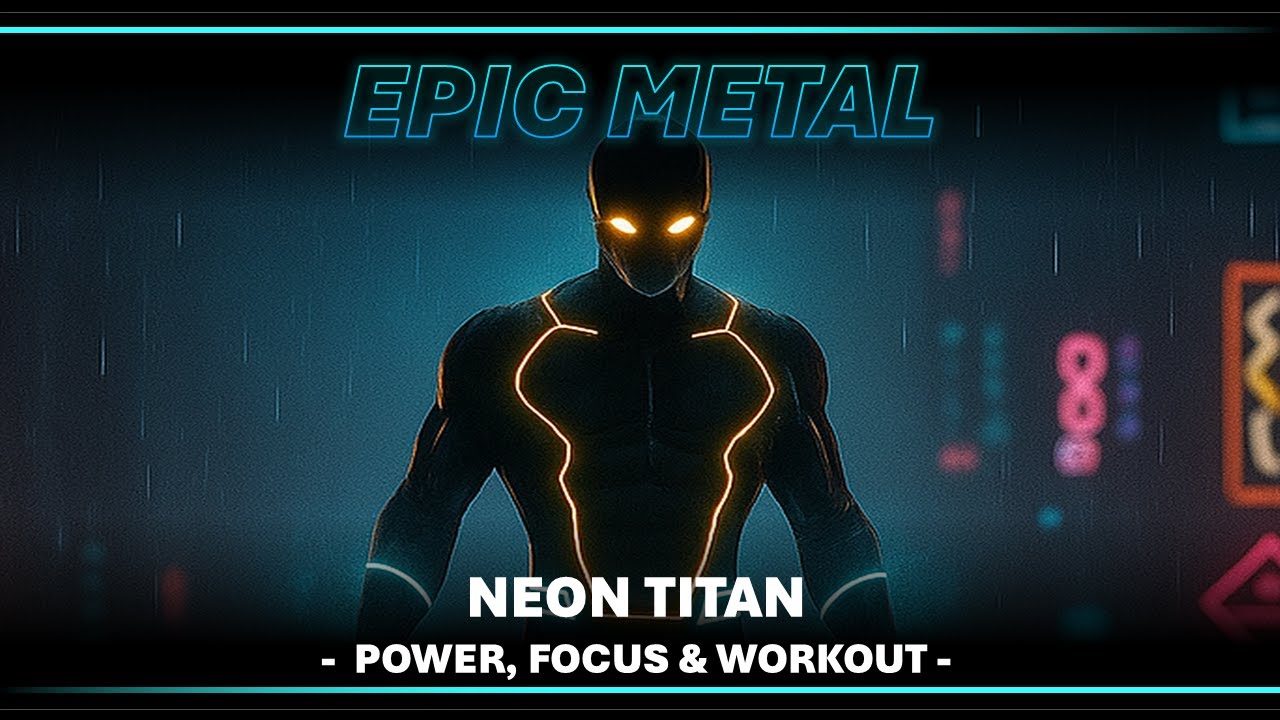 🧠 Epic Metal 🎧 Neon Titan - Music Intensity for Focus, Workout & Power