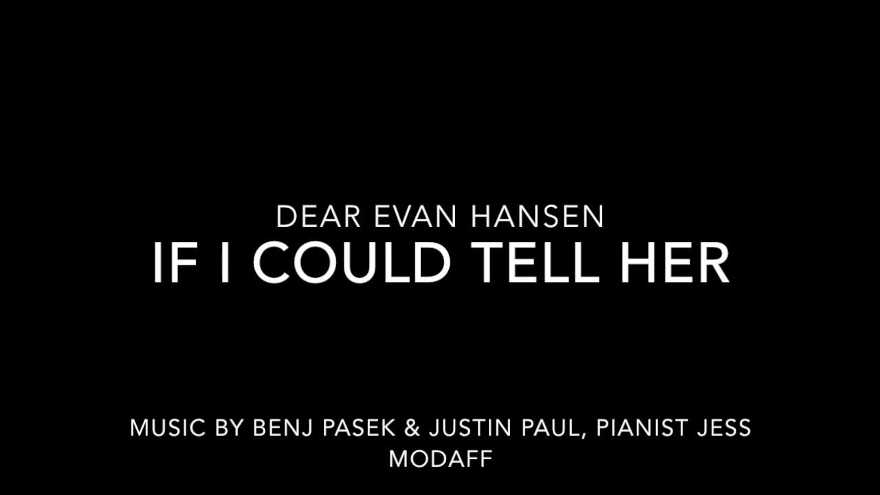 If I Could Tell Her - Piano Accompaniment
