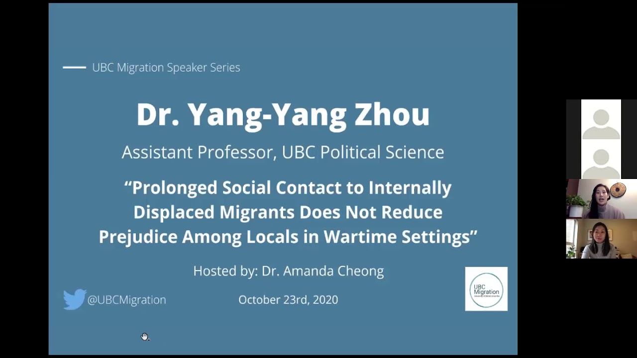 Dr. Yang-Yang Zhou - Prolonged Social Contact...Prejudice Among Locals in Wartime Settings