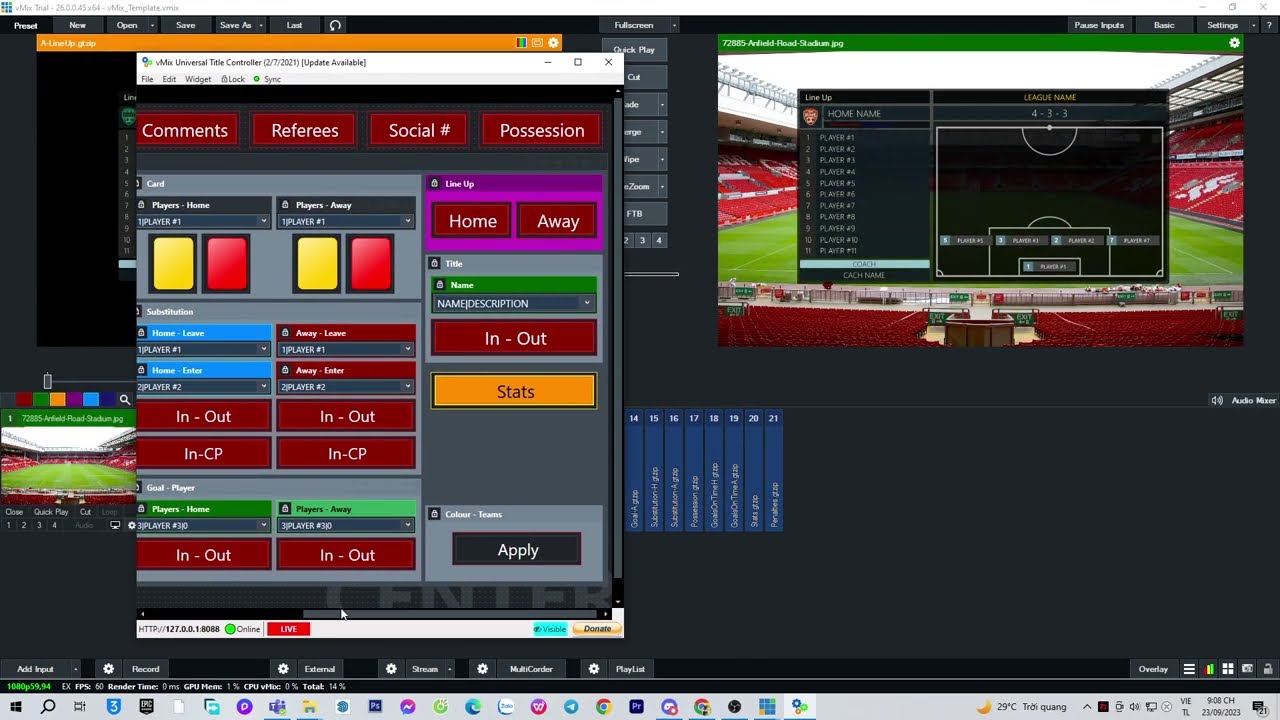 UTC Football Soccer Laliga | Vmix controller