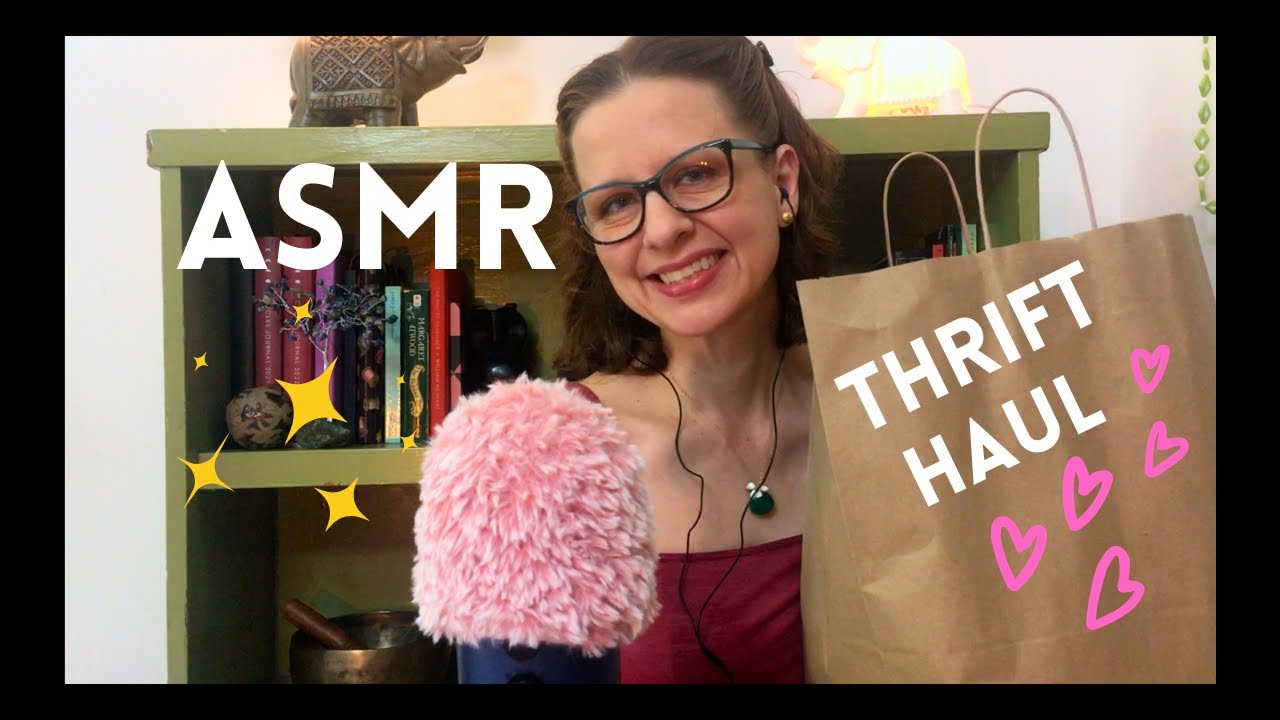 ASMR Thrift/Consignment Store Clothing Haul (fabric sounds, tingles, soft spoken show & tell)