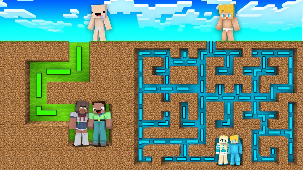 Noob vs Pro: RIESEN UNTERGRUND LABYRINTH BAU CHALLENGE in Minecraft!