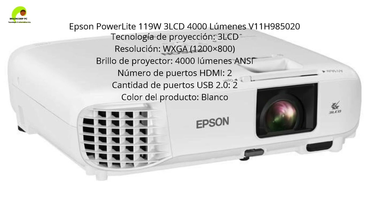 Epson PowerLite 119W 3LCD 4000 L&uacute;menes V11H985020