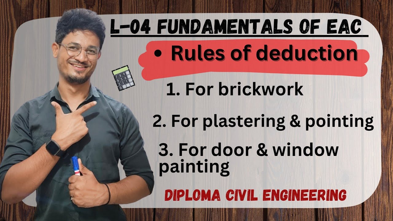 Deduction rules in estimating & costing ||EAC|| Civil Engineering Diploma || #trending #educational