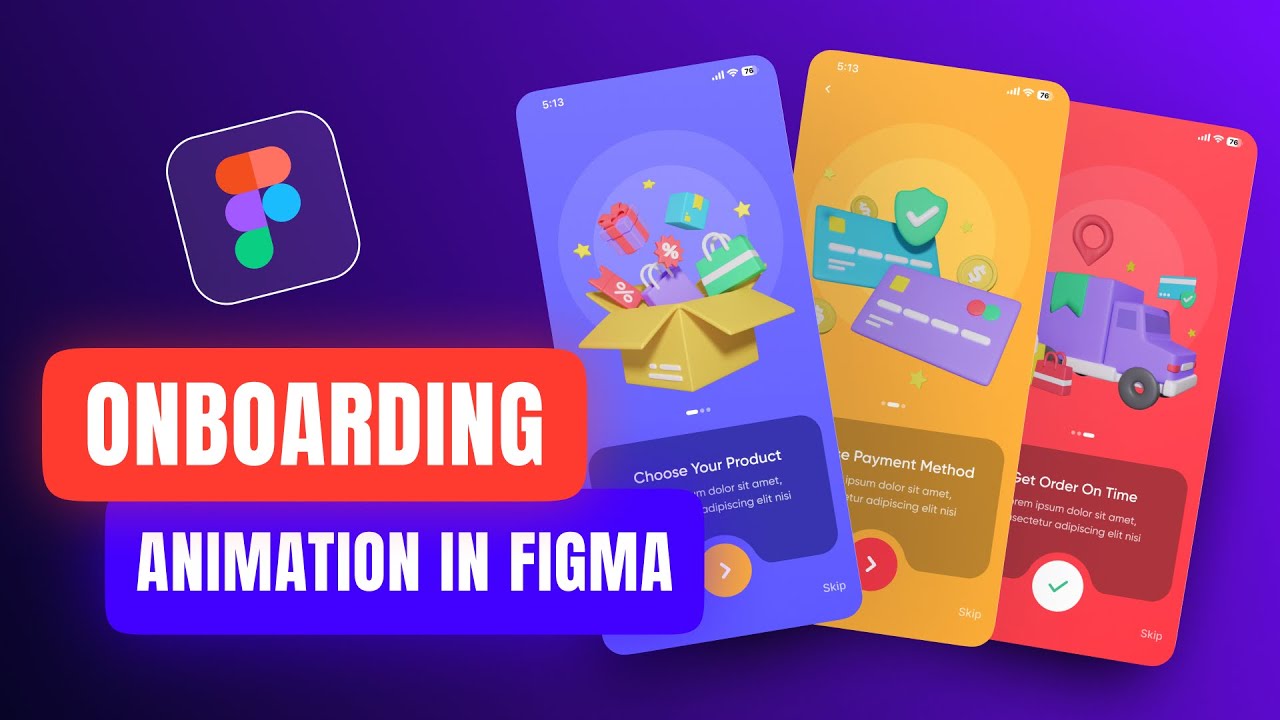 Create App ONBOARDING SCREENS Animation in Figma | Figma Tutorial