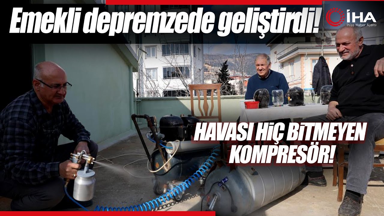 Depremzede Vatandaşlar Havası Bitmeyen Kompresör Yaptı