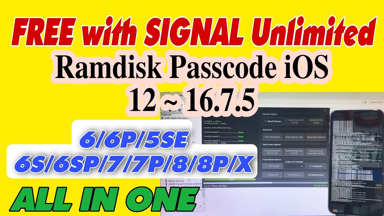 [FREE] iCloud Bypass With SIGNAL | iPhone 6S Plus iOS 15.8.1 by 007 Ramdisk #vienthyhG