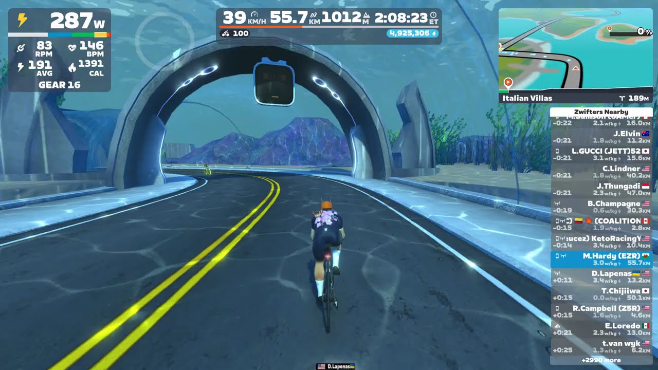 1440p 120fps zwift underwater tunnels
