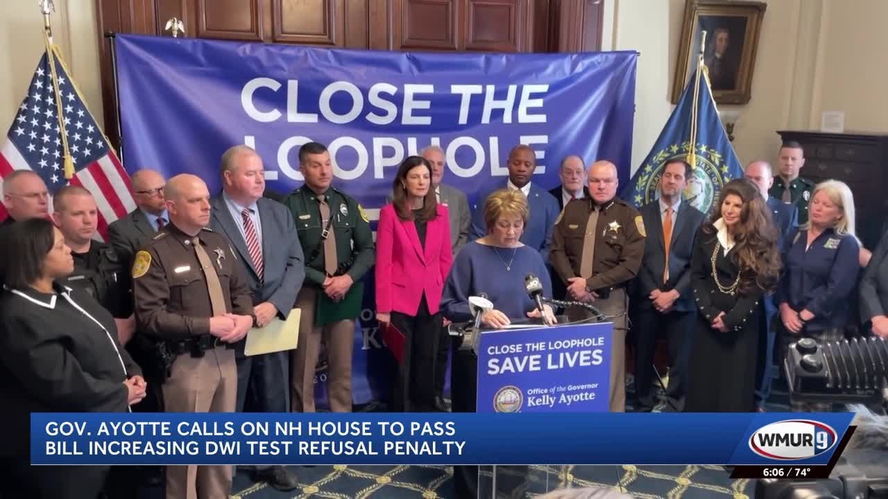 Ayotte calls on NH house to pass bill increasing DWI test refusal penalty