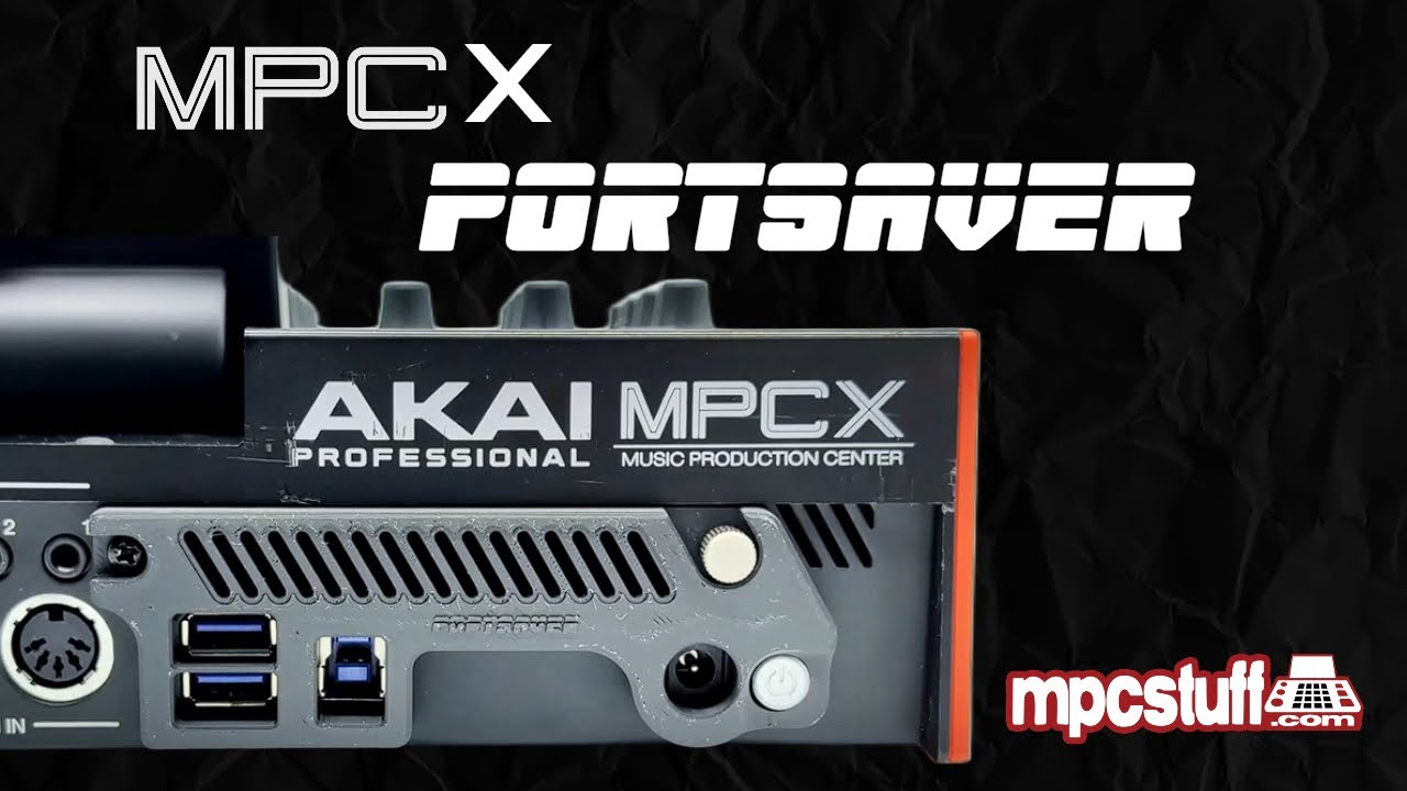 PortSaver bracket for Akai MPC-X / SE – reinforced power, USB & cable protection - MPCstuff Install