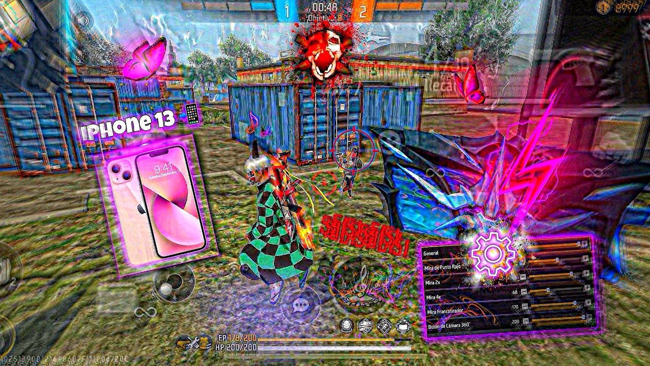 iPhone 13 - Settings + Gameplay + Sensei ✨🎂 Free Fire Highlights 