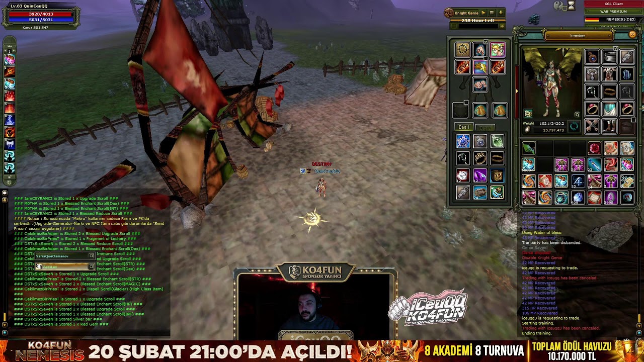 Quin Mage PK🏆#KO4FUN 🔥20 ŞUBAT 2026 OFFİCİAL SUNUCUSU AÇILDI NEMESİS#KnightOnline  #PvPServer