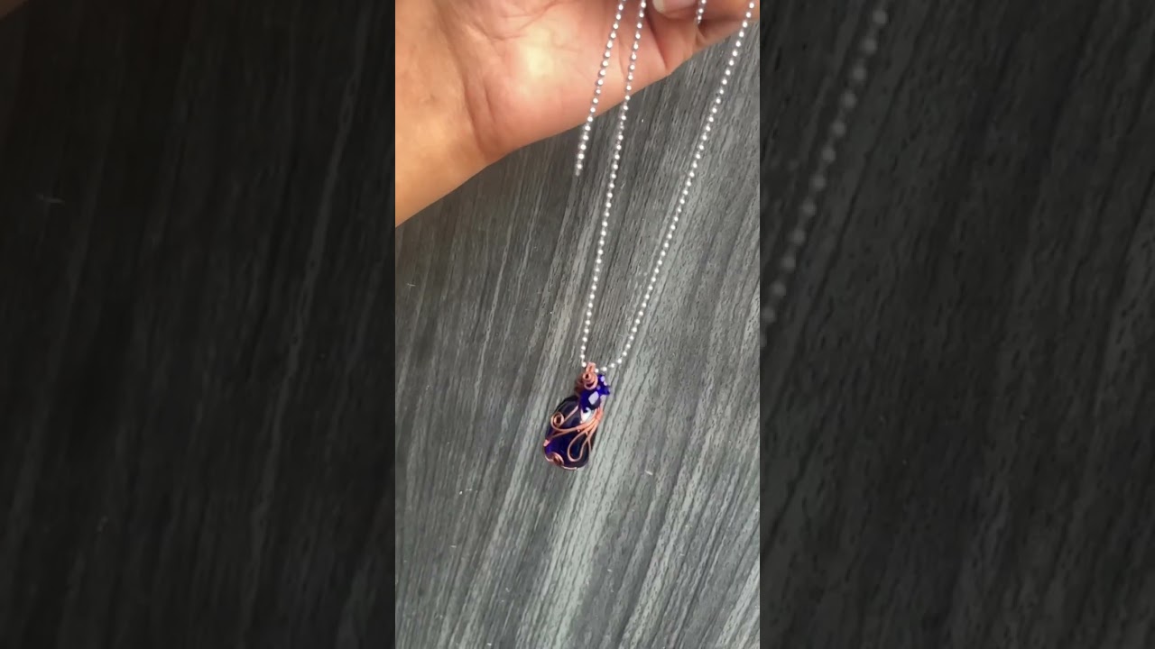 wire wrap stone pendant 