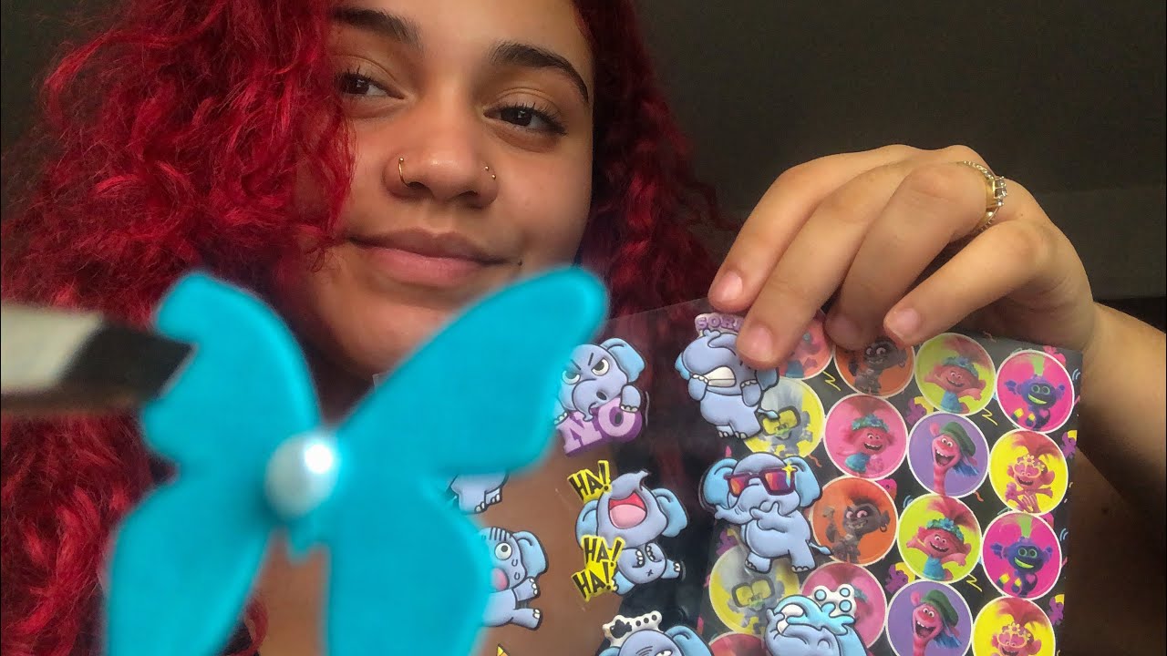 asmr decorating your face with stickers and gems 💎plus peeling them off
