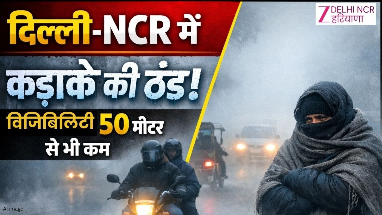 Weather Update : कड़ाके की ठंड, विजिबिलिटी 50 मीटर से भी कम | Delhi-NCR | Cold | Weather Forecast