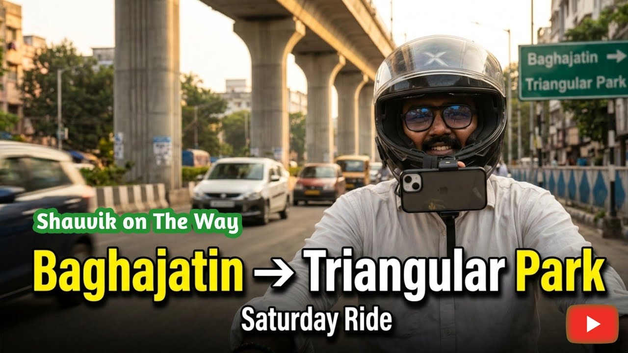 Baghajatin to Triangular Park Ride 🏍️ | South Kolkata Local Vlog | Saturday Traffic Update