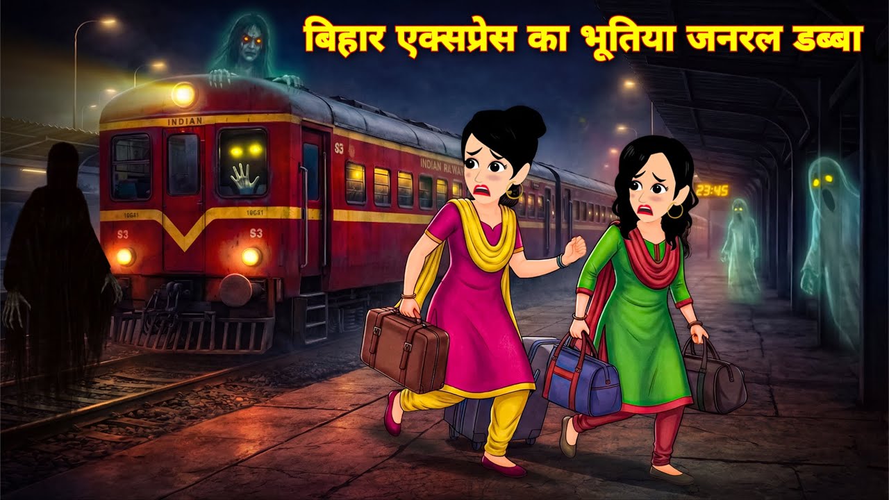 Bihar Express Ka Bhootiya General Dabba | cartoon horror kahani | railway horror | ghost train india