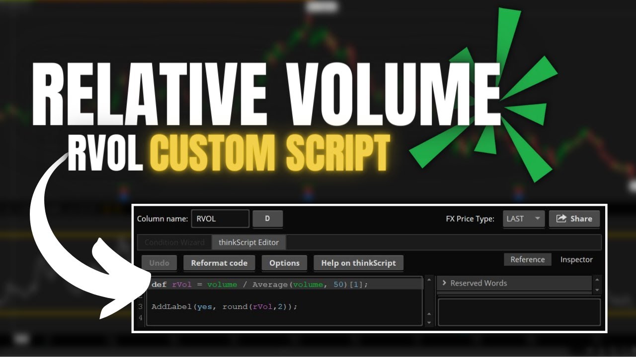 Пользовательский скрипт относительного объема RVOL для ThinkorSwim